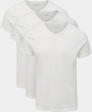 Kolekcia troch pánskych bielych tričiek do V Tommy Hilfiger