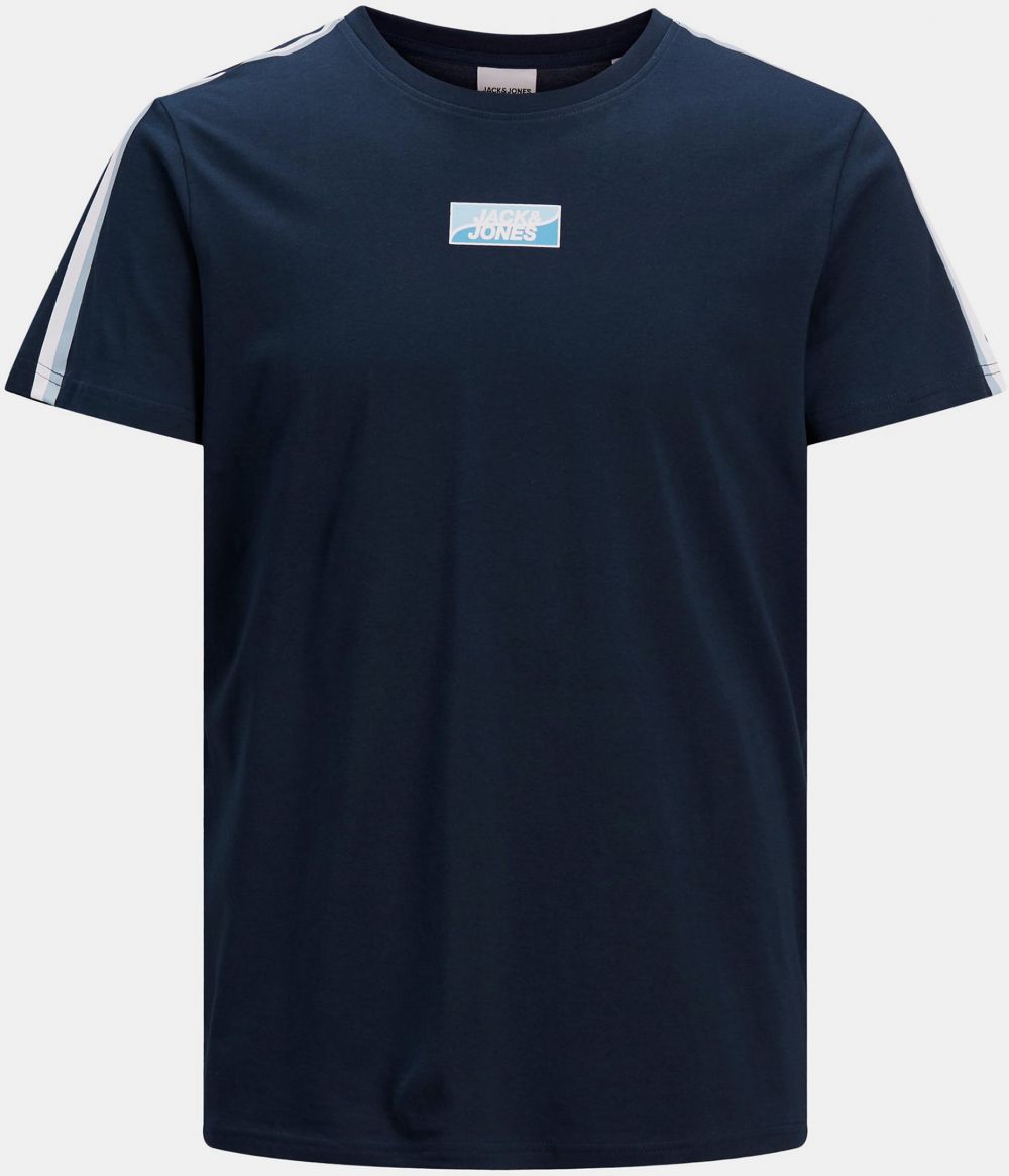 Tmavomodré tričko s potlačou Jack & Jones Flow