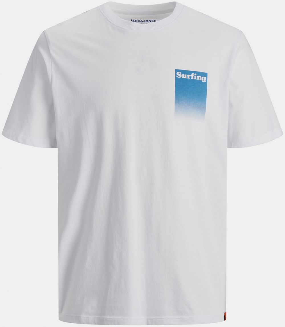 Biele tričko s potlačou na chrbte Jack & Jones
