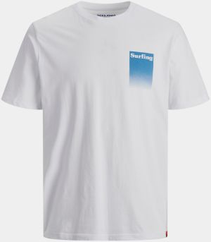 Biele tričko s potlačou na chrbte Jack & Jones