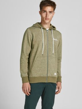 Mikiny s kapucou pre mužov Jack & Jones - zelená