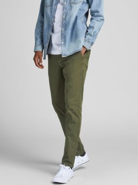 Chino nohavice pre mužov Jack & Jones - kaki