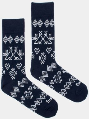 Tmavomodré vzorované ponožky Fusakle Modrotisk Čičmany