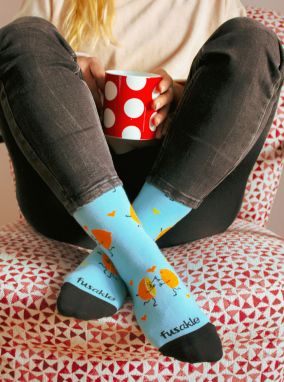 Modré vzorované ponožky Fusakle Šťavnatá láska