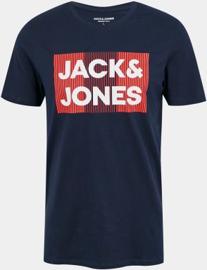 Tmavomodré tričko s potlačou Jack & Jones