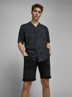 Čierne rifľové kraťasy Jack & Jones Rick