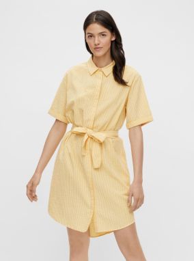 Žlté pruhované košeľové šaty Pieces Tampa