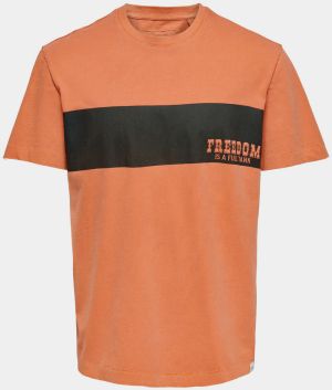 Tričká s krátkym rukávom pre mužov ONLY & SONS - oranžová