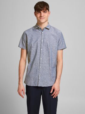 Modrá vzorovaná košeľa Jack & Jones