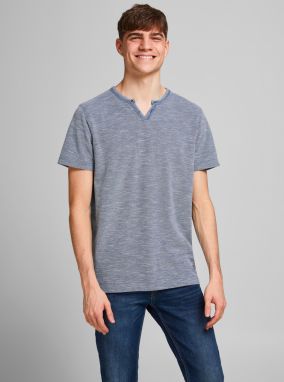 Modré tričko s gombíkmi Jack & Jones Alfredo