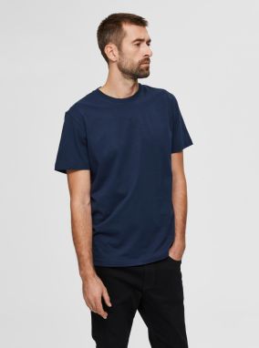 Tmavomodré basic tričko Selected Homme Norman