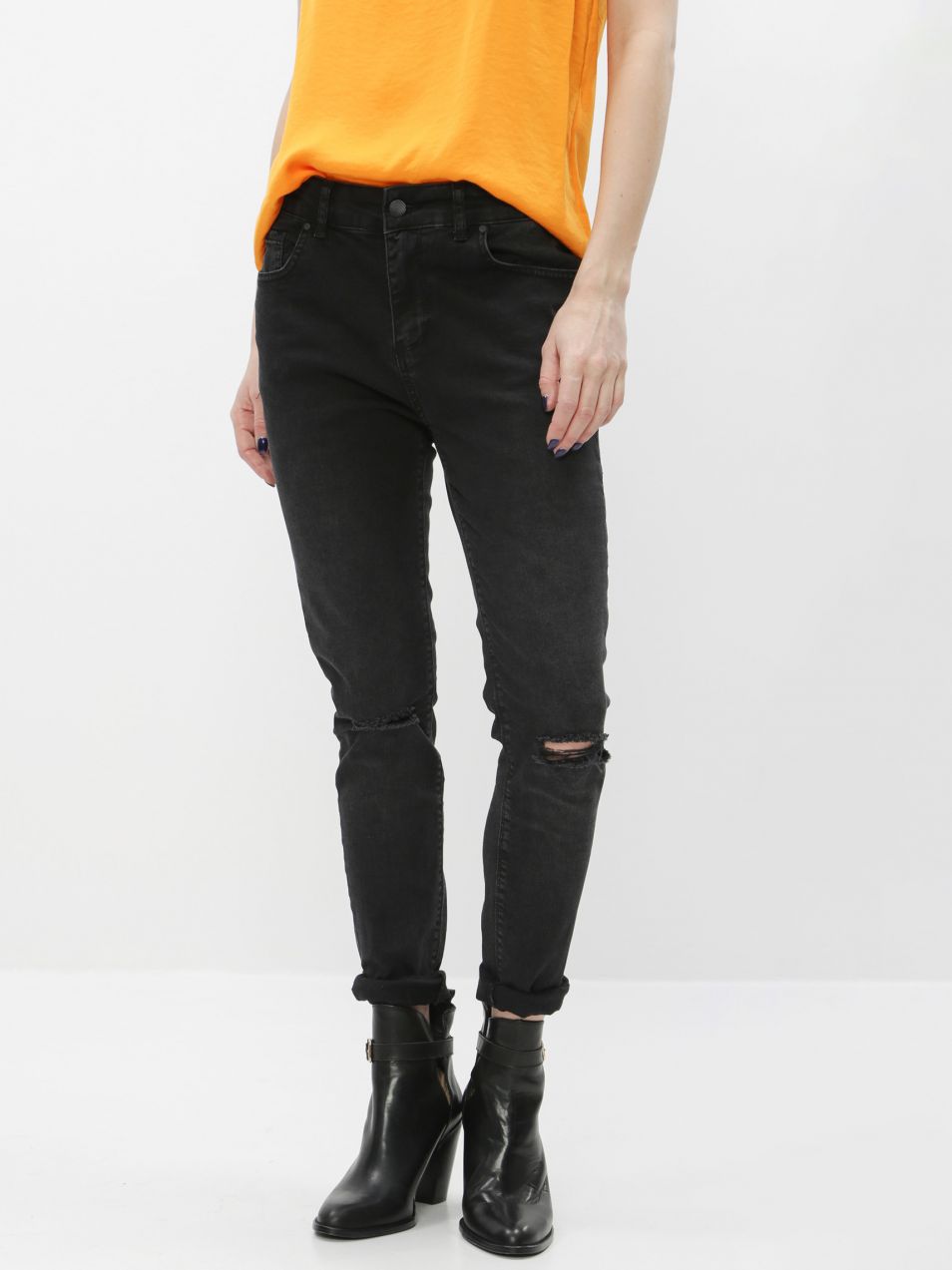 Čierne dámske slim fit rifle ZOOT