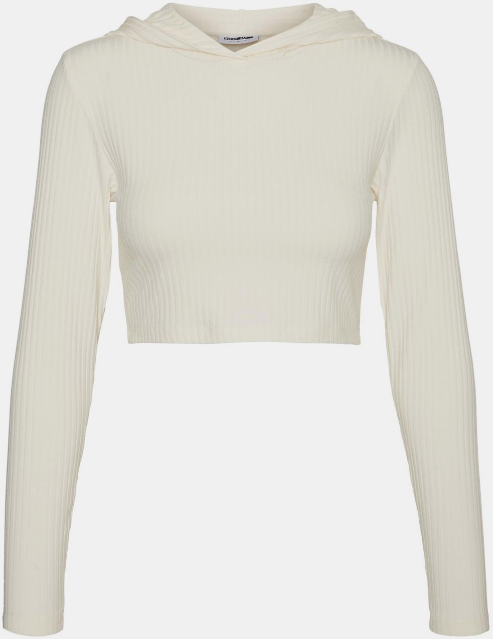 Krémový crop top s kapucou Noisy May Livia