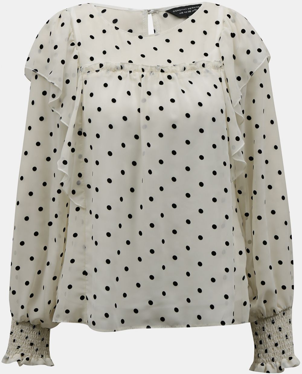 Krémová bodkovaná blúzka Dorothy Perkins