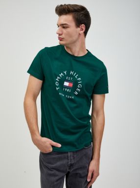 Tričká s krátkym rukávom pre mužov Tommy Hilfiger - tmavozelená