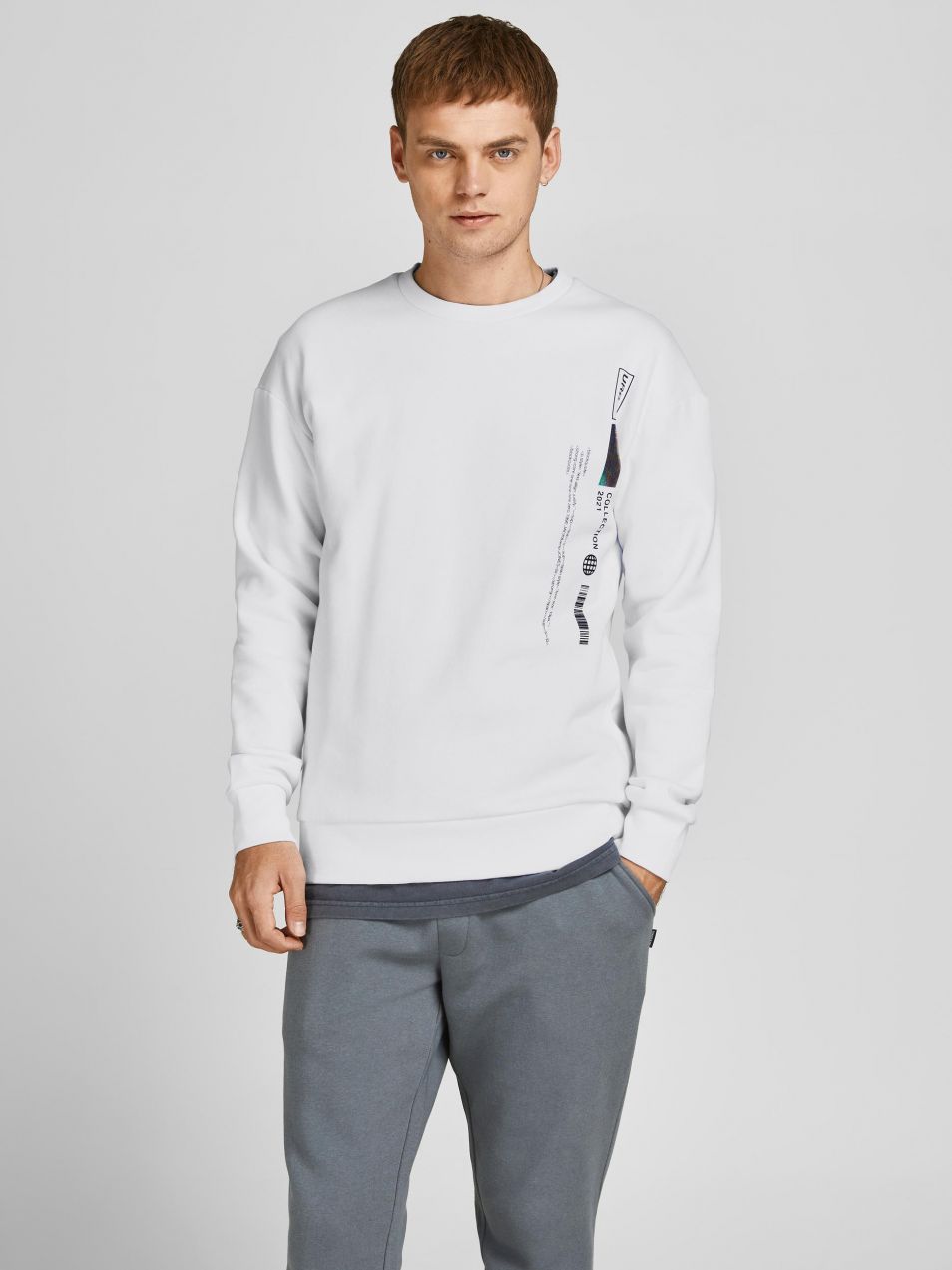 Biela mikina Jack & Jones Playlist