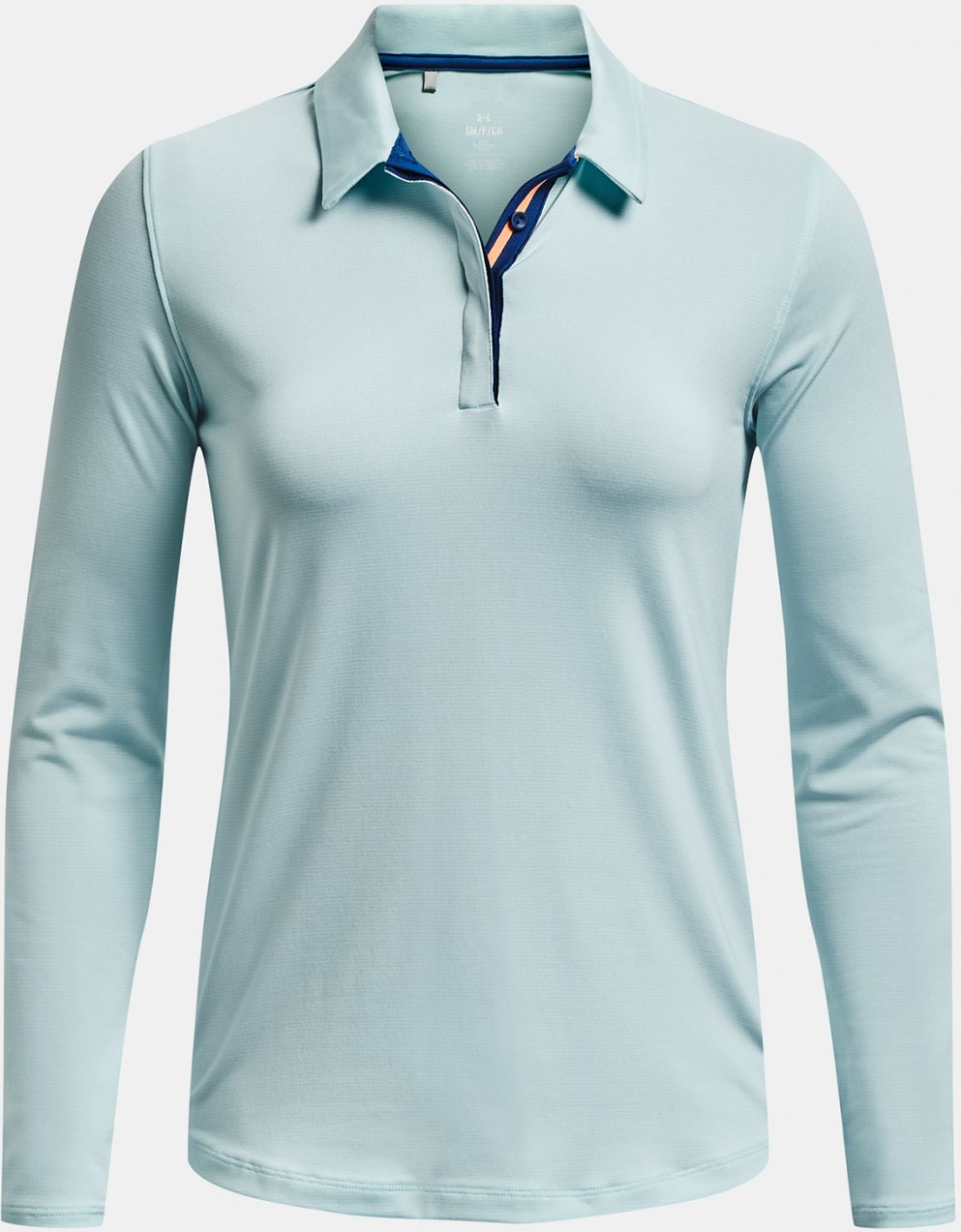 Svetlomodré dámske polo tričko Under Armour UA Zinger MicroStripe LSPolo