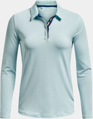 Svetlomodré dámske polo tričko Under Armour UA Zinger MicroStripe LSPolo