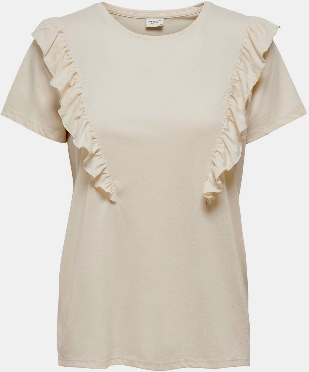 Krémové tričko s volánom Jacqueline de Yong Karen