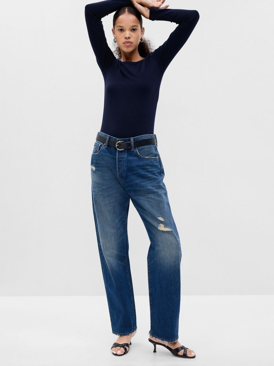 Tričká s krátkym rukávom pre ženy GAP - tmavomodrá