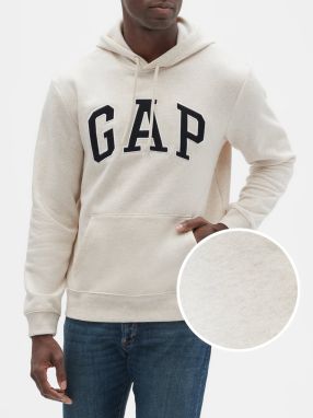 GAP smotanové/krémové pánska mikina Logo Fleece s kapucňou