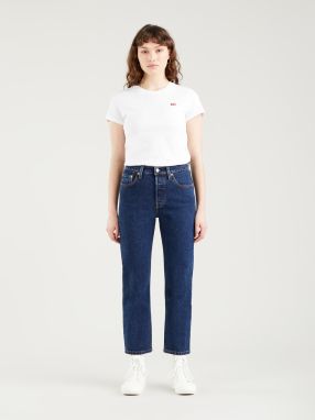 Tmavomodré dámske skrátené straight fit rifle Levi's®