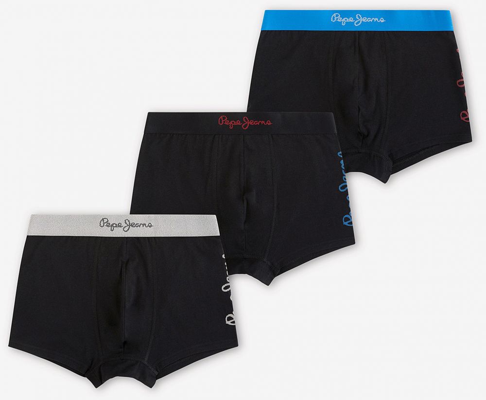 Sada troch pánskych boxeriek v čiernej farbe s nápisom Pepe Jeans Martial