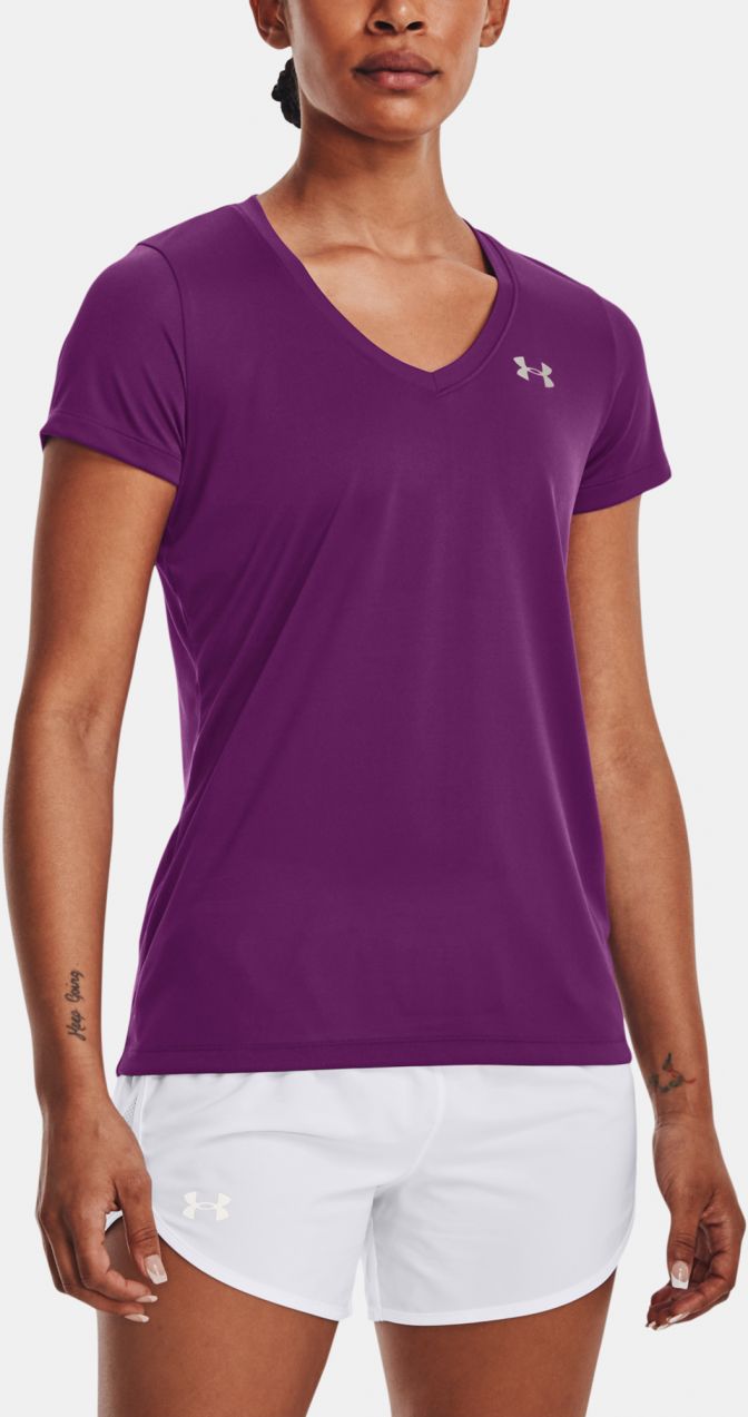 Tričká s dlhým rukávom pre ženy Under Armour - fialová