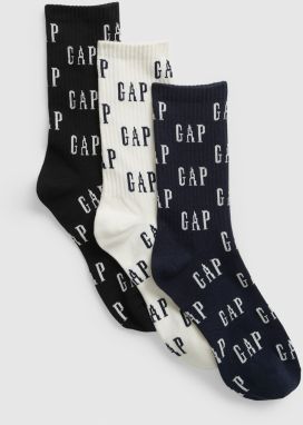 Sada tří párů vzorovaných ponožek v bílé a černé barvě GAP