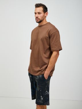 Hnedé basic tričko Jack & Jones Blakam