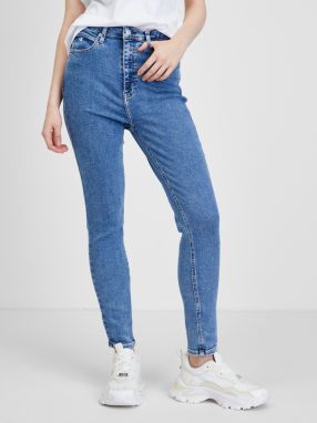 Skinny fit pre ženy Calvin Klein Jeans - modrá