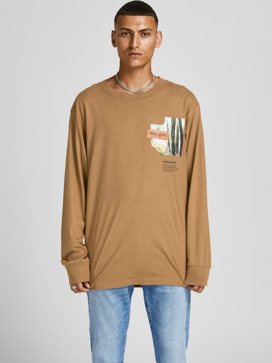 Svetlohnedé tričko Jack & Jones Herritage