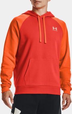 Mikina Under Armour UA RIVAL FLC COLORBLOCK HD - oranžová