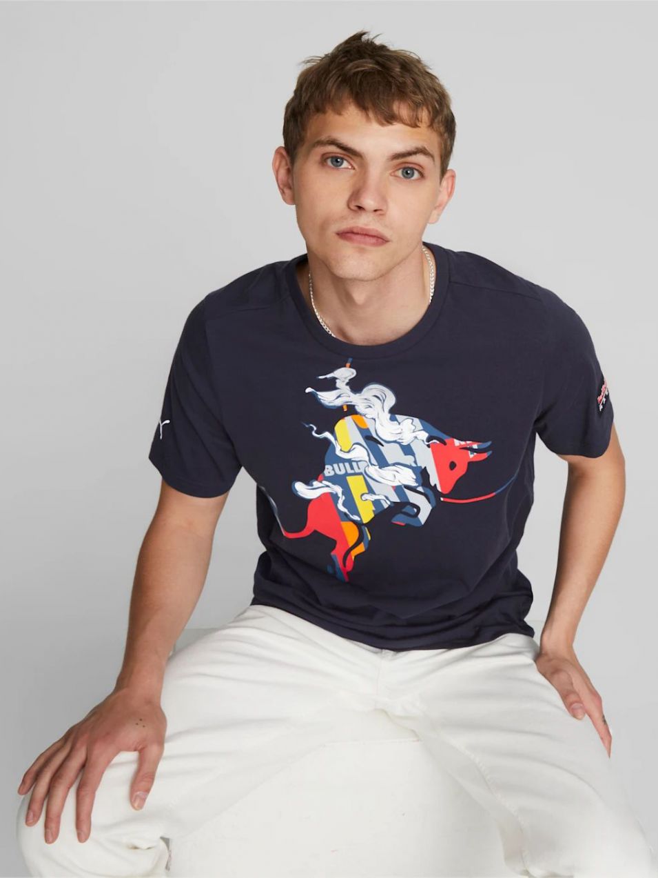 Tmavomodré pánske tričko Puma Red Bull