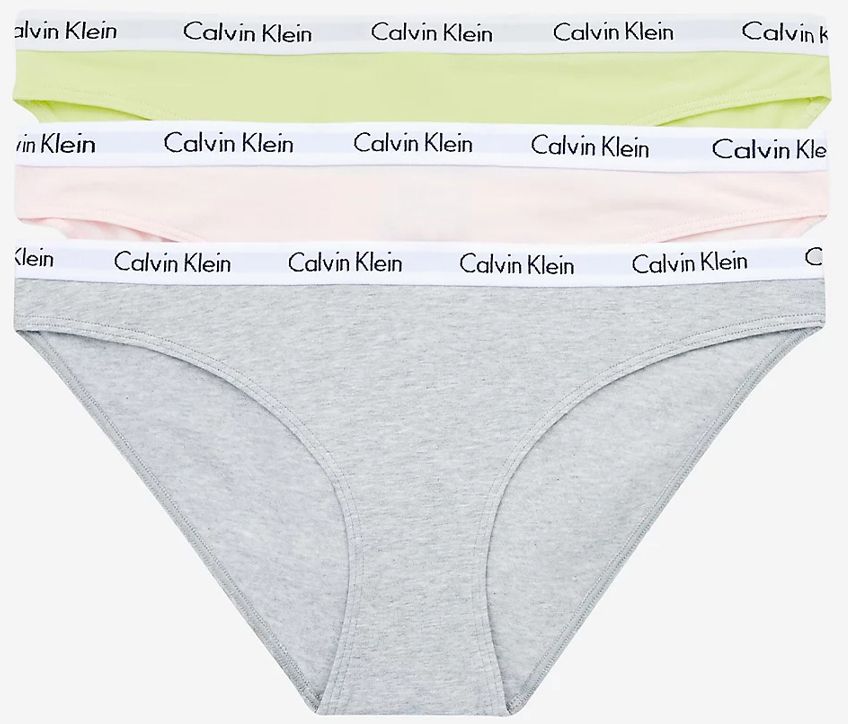 Sada troch nohavičiek v šedej, ružovej a zelenej farbe Calvin Klein