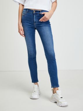 Diesel Roisin modré dámske džínsy skinny fit s vyšívaným efektom