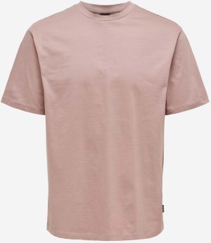 Basic tričká pre mužov ONLY & SONS - ružová