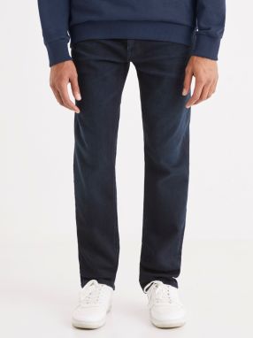 Tmavomodré pánske straight fit džínsy Celio C15