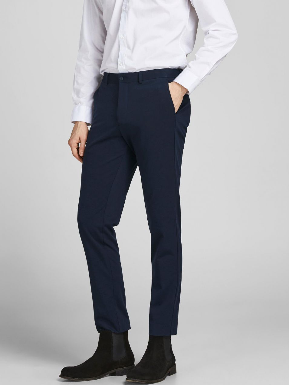 Formálne nohavice pre mužov Jack & Jones - tmavomodrá