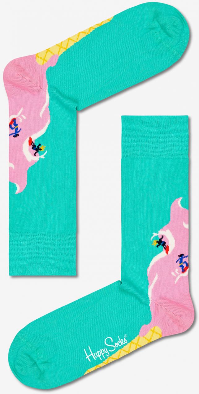 Tyrkysové vzorované ponožky Happy Socks Surfs Up