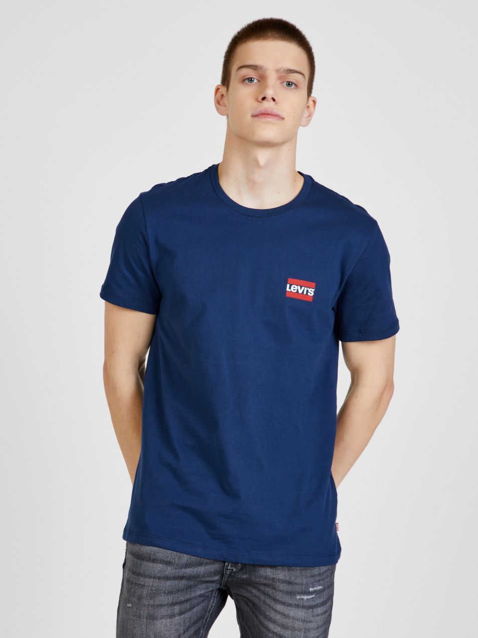 Súprava dvoch pánskych tričiek v bielej a tmavo modrej farbe Levi's®