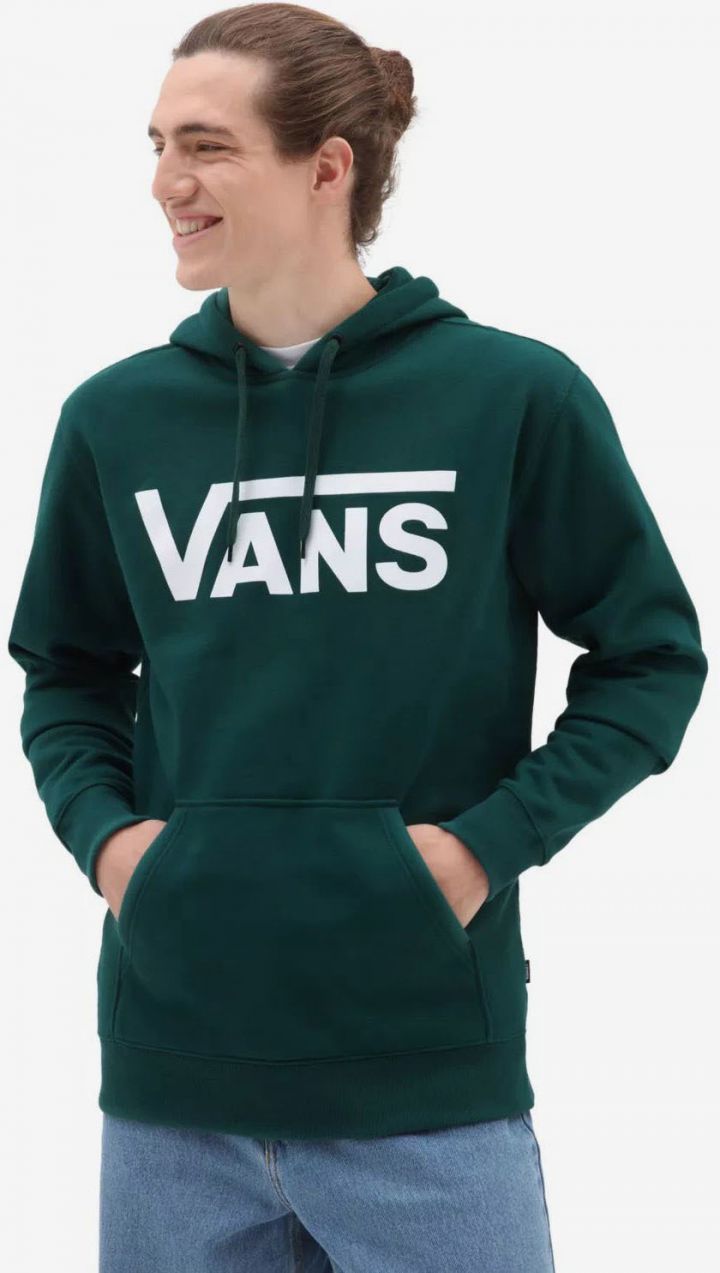 Mikiny s kapucou pre mužov VANS - tmavozelená