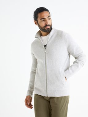 Svetlosivý pánsky basic sveter Celio