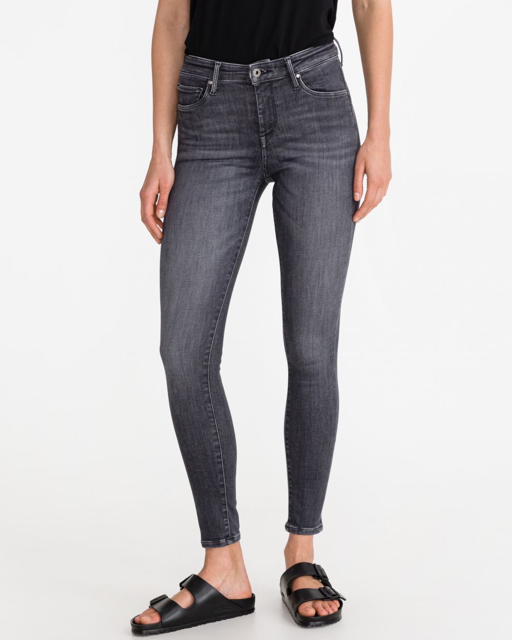 Pepe Jeans Zoe Jeans Čierna Šedá