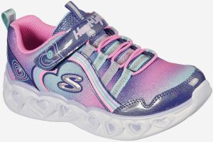 Modro-ružové dievčenské tenisky so svietiacou podrážkou Skechers