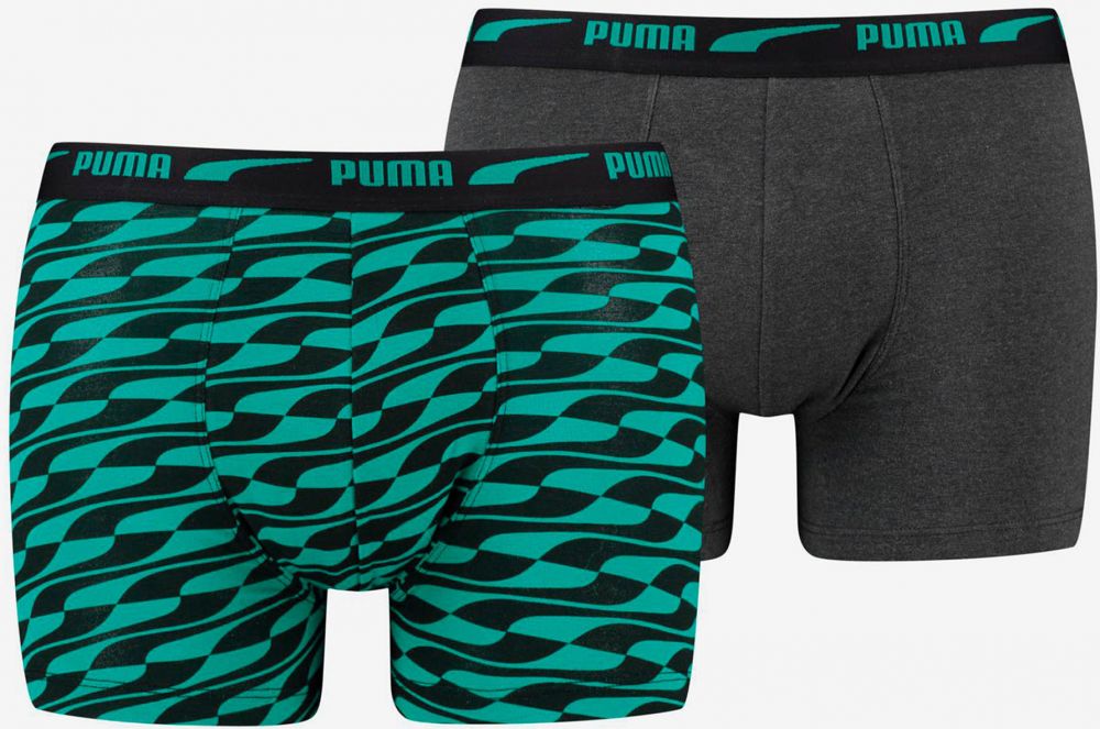 Sada dvoch pánskych boxeriek v zelenej a čiernej farbe Puma