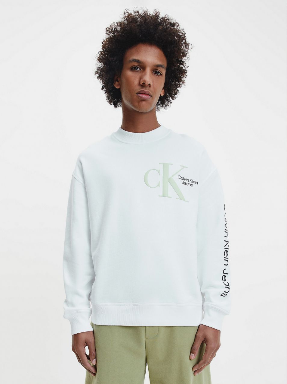Biela pánska mikina Calvin Klein