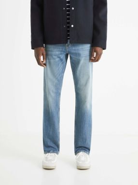 Svetlomodré pánske straight fit džínsy Celio C5