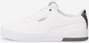 Biele dámske kožené tenisky Puma Carina Raw Metallics