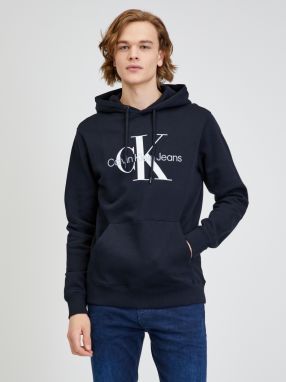 Mikiny s kapucou pre mužov Calvin Klein Jeans - čierna